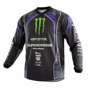 Thor Monster Energy Supercross Jersey Small Black Purple Motocross AMA